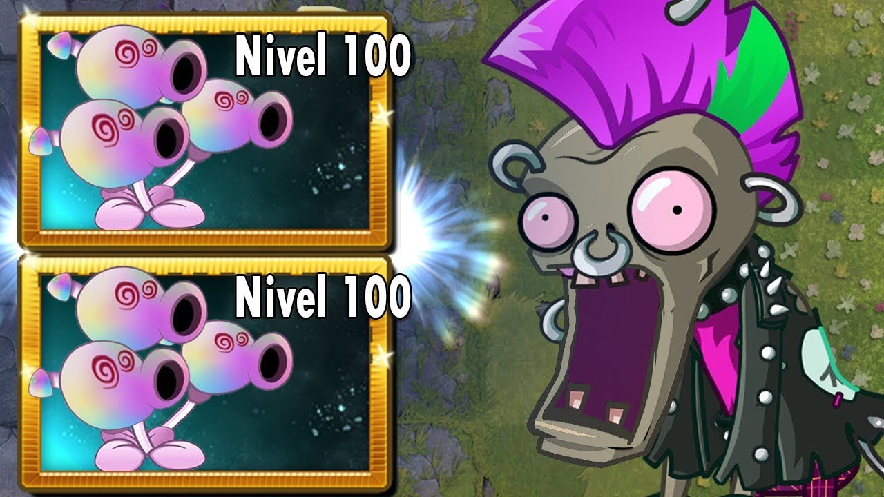 Plants vs Zombies 2 :Three  Hypno-Pea  Level 100 vs All Zombot Fight!