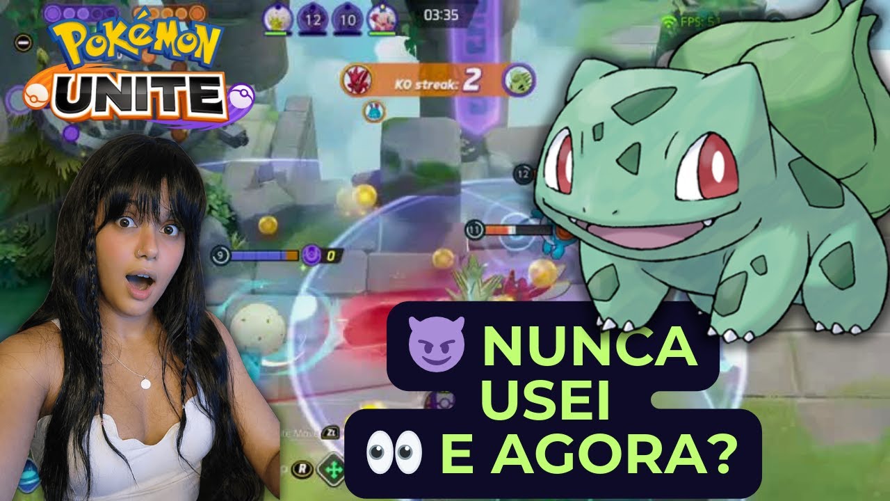 😈👀 Voltei a jogar… mas ANOS SEM USAR O Bulbasaur | Pokémon UNITE 🌱🐸 