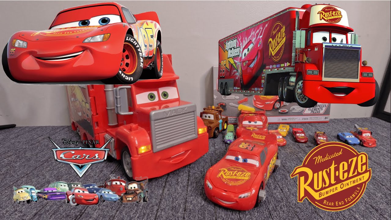No Talking Disney Pixar Cars Lightning McQueen with Macks Mobile Tool Center | SafeSimplePlay