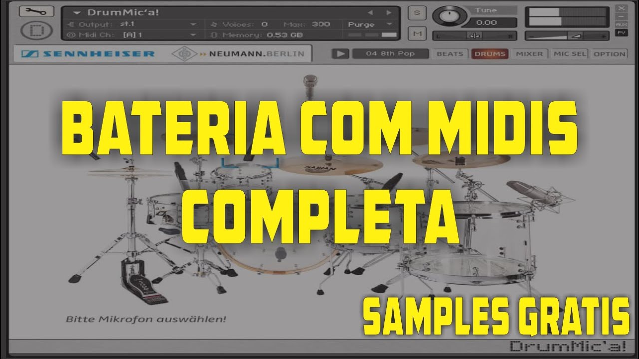 DRUM MIC'A SAMPLES DE BATERIA PERFEITO COM MIDIS PARA KONTAKT