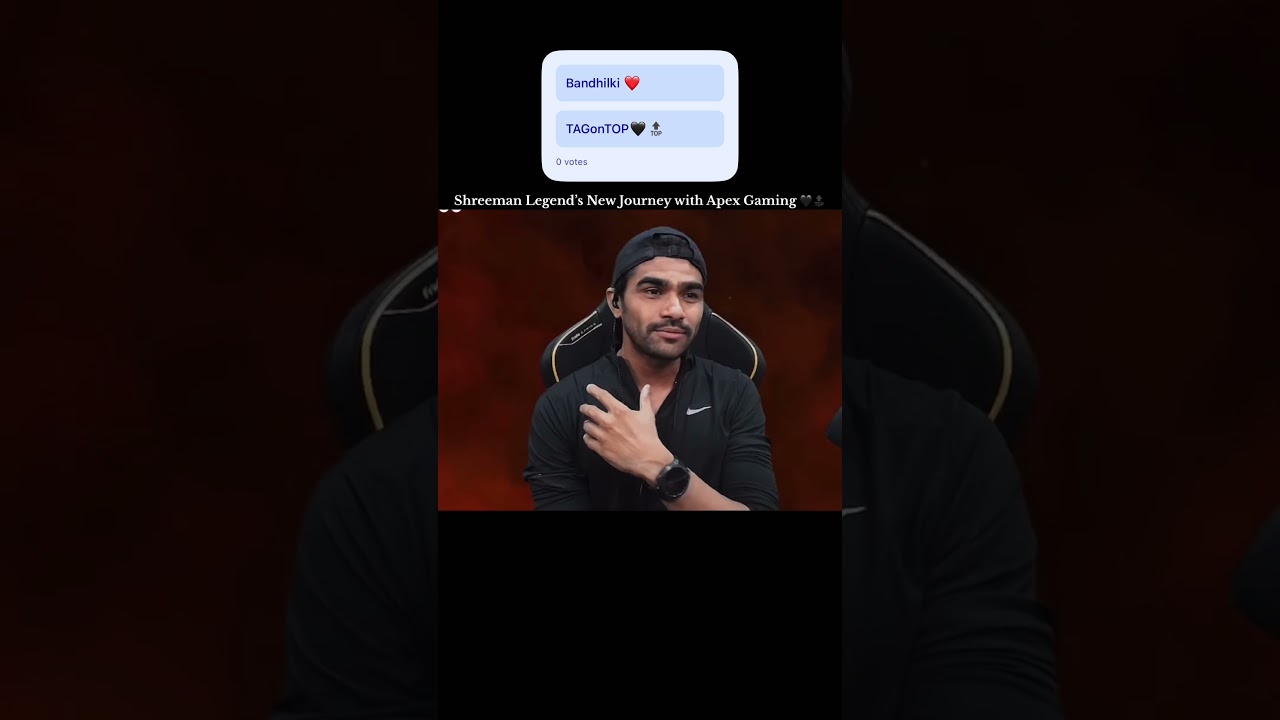 🤯 Шриман Легенд присоединился к Apex Gaming в качестве основателя 🖤🔝 #badhilki #bgmi #tagontop