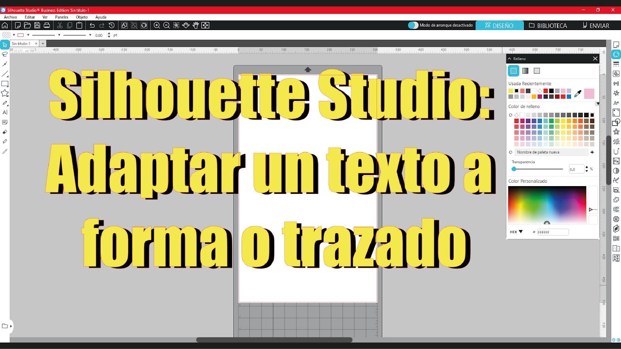 Silhouette Studio: Adaptar un texto a forma o trazadoProyecto sin título