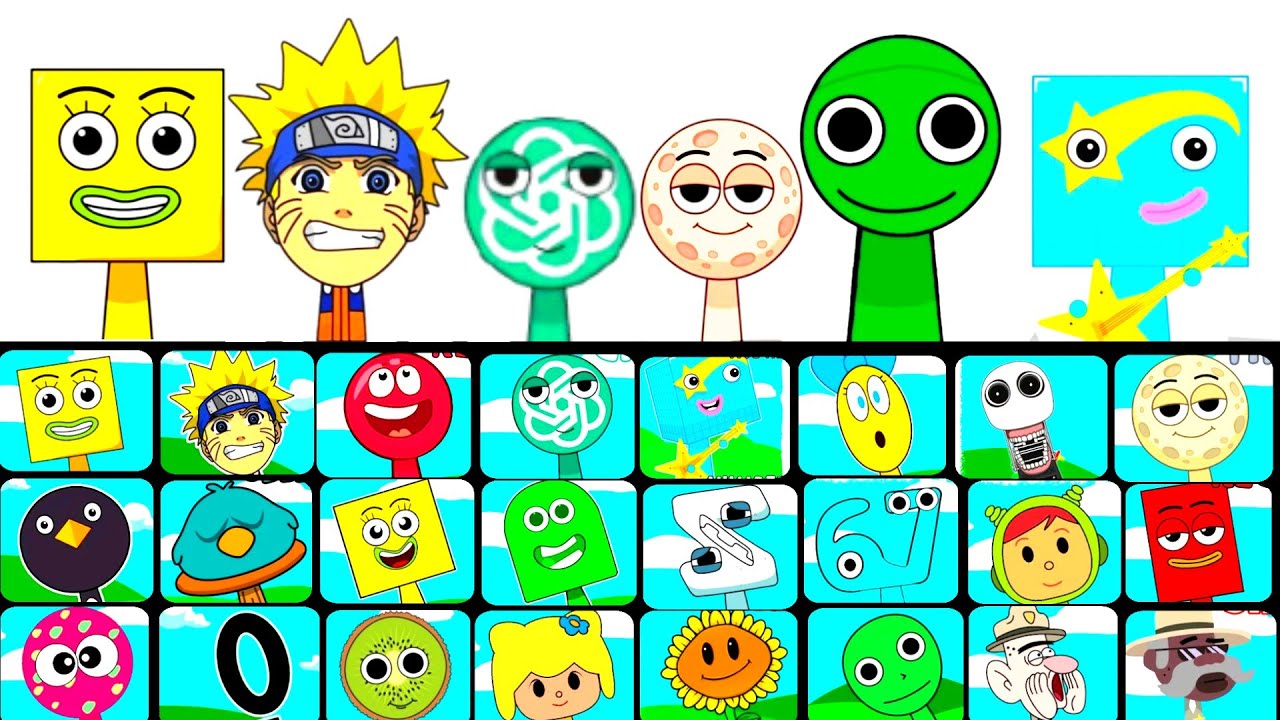 My Sprunki OC All Sally Square From Red Ball bouncy Naruto Phase 1 to Phase 2 Past 26​