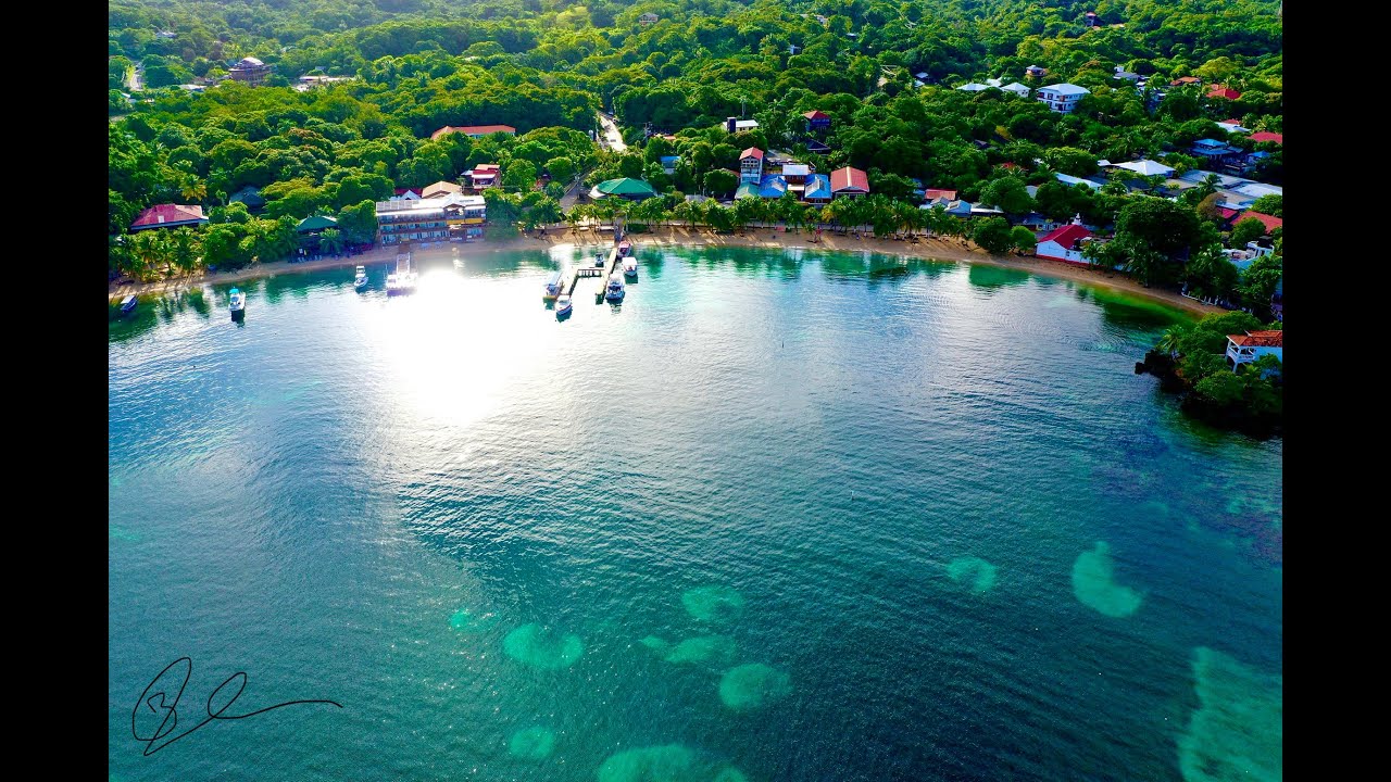 Roatan West End Half Moon Bay Drone Flyover