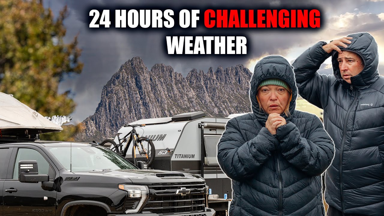 🥶RAIN-SNOW-COLD|24 HOURS OF CHALLENGING WEATHER|Caravanning Tasmania