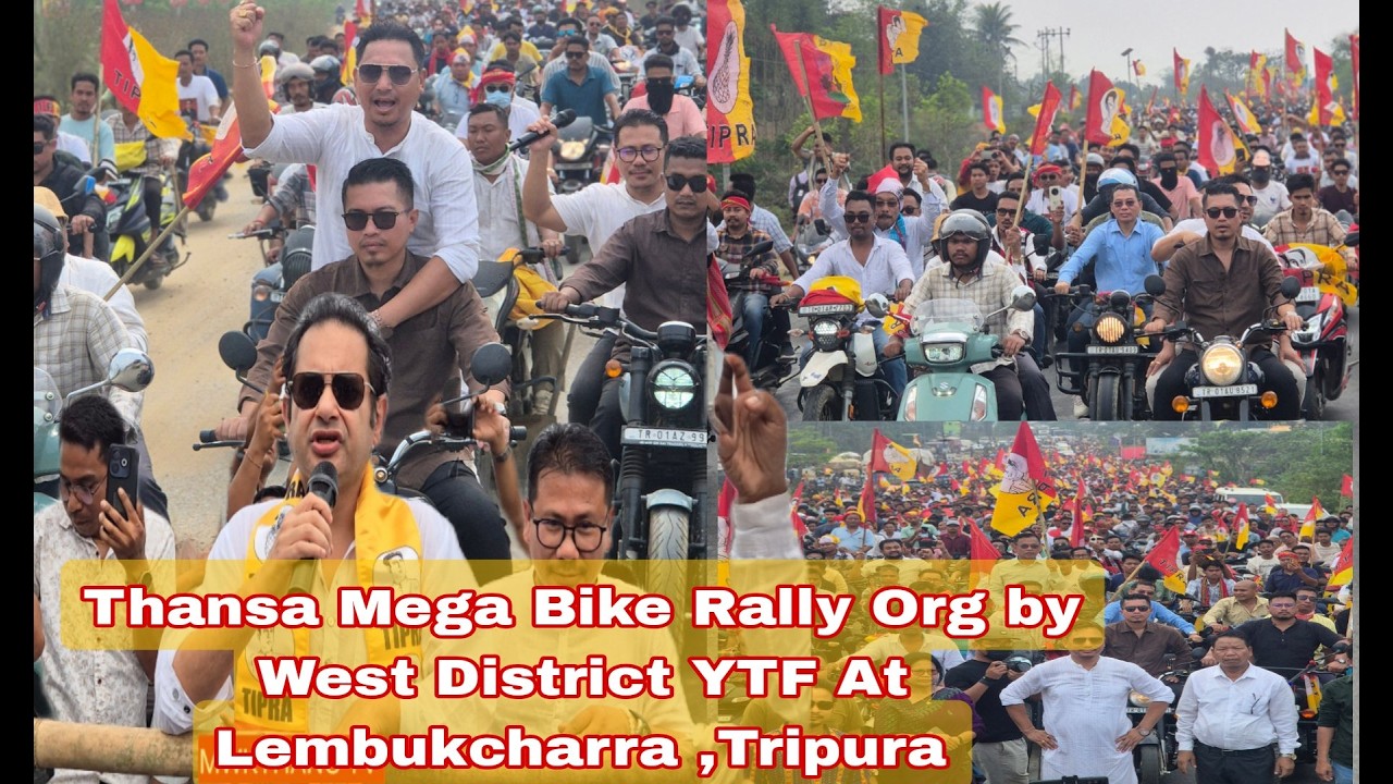 Thansa Mega Bike Rally Org by West District YTF At  Lembukcharra ,Tripura