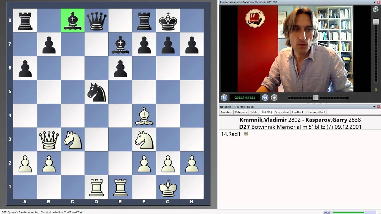 Vladimir Kramnik vs Garry Kasparov Blitz 2001
