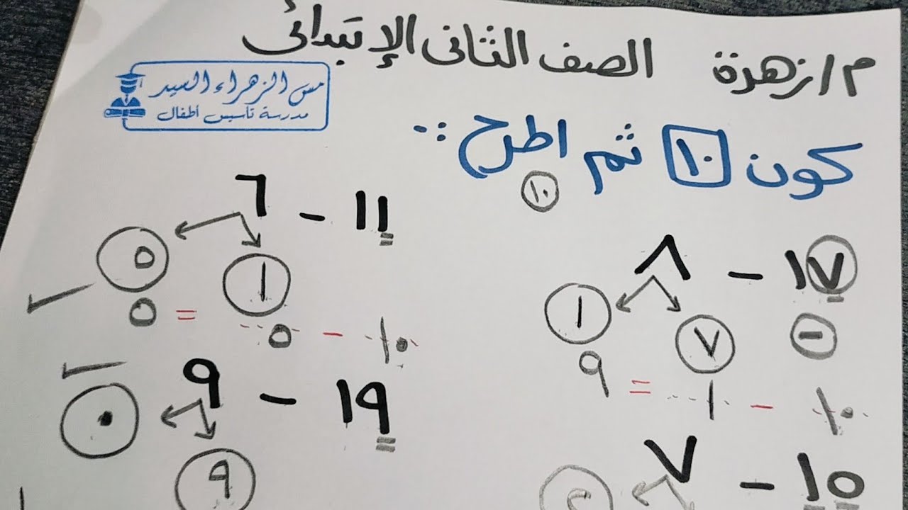 تعالوا نكون 10 ونكمل عملية الطرح للصف الثاني الابتدائي 👌 الفكرة سهلة بس نحفظ المكونات 👌