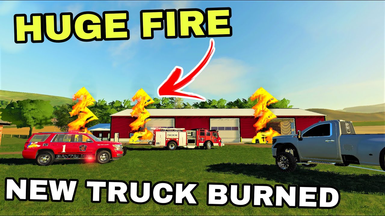 MY SHOP CAUGHT ON FIRE WITH NEW TRUCK INSIDE *1,000,000 IN DAMAGE* || Farming Simulator 19