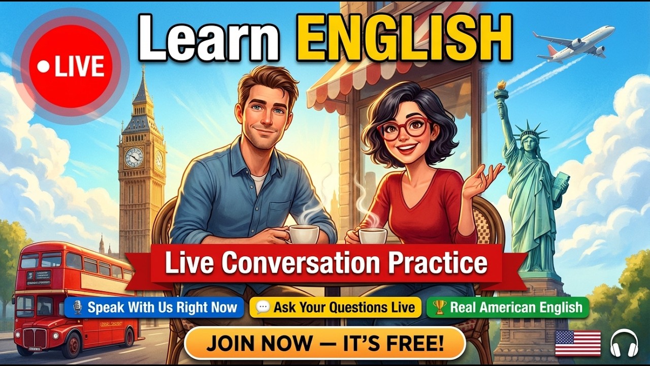 🔴 LIVE - Learn English Speaking 24/7 | Slow English Conversation Practice for Beginners | A1-A2