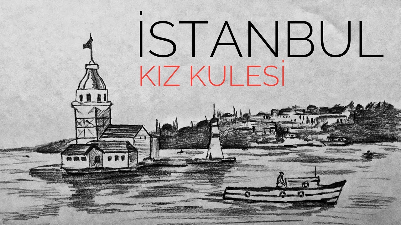 İstanbul Kız Kulesi Manzara Çizimi - Istanbul Maiden's Tower Landscape Drawing - 4000 Abone Subs