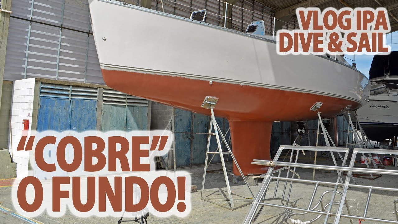 t01e38 : Pintura de Fundo do Prosperus com tinta epóxi de cobre - Vlog IPA Dive & Sail