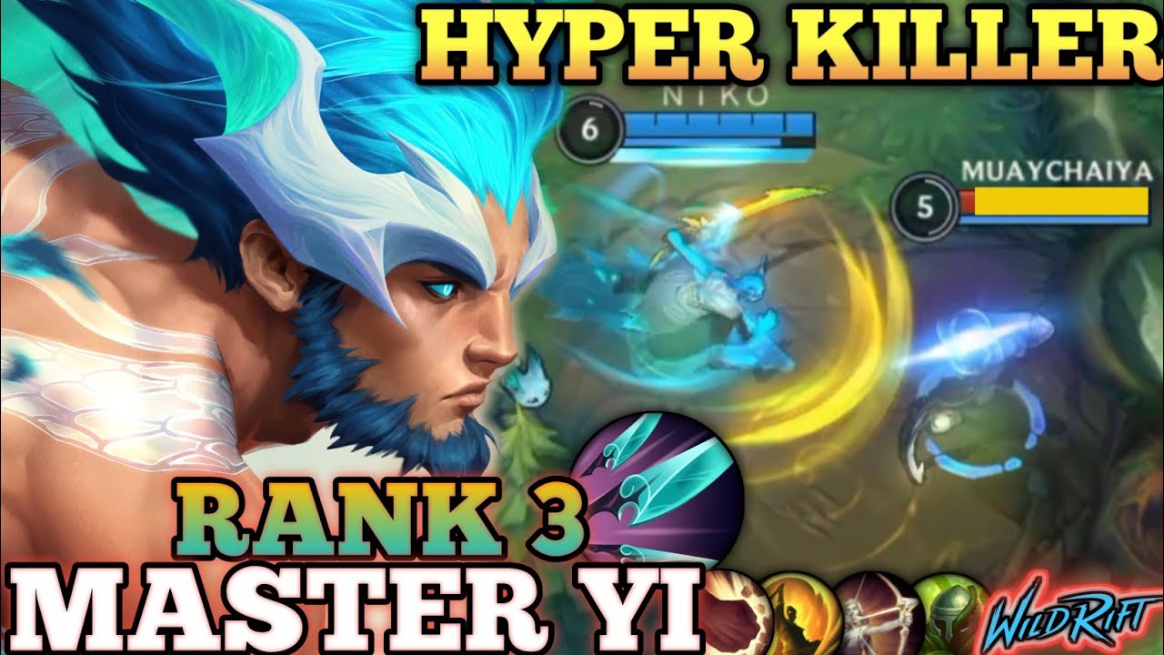 MASTER YI HYPER AGGRESSIVE MVP PLAY! BEST META BUILD - TOP 3 GLOBAL MASTER YI BY N i K O - WILD RIFT