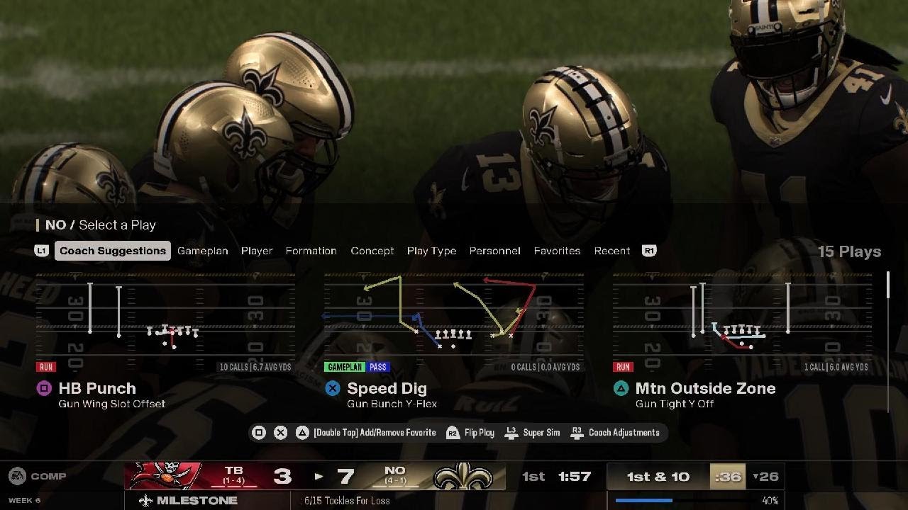 Saints rebuild year 1 game 6