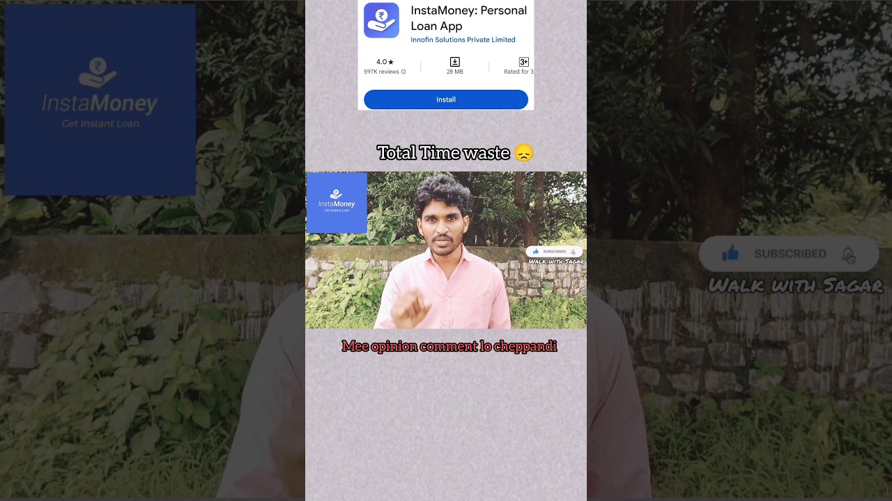 Мошенничество с приложением займа Insta money #walkwithsagar #instamoney #loan #app