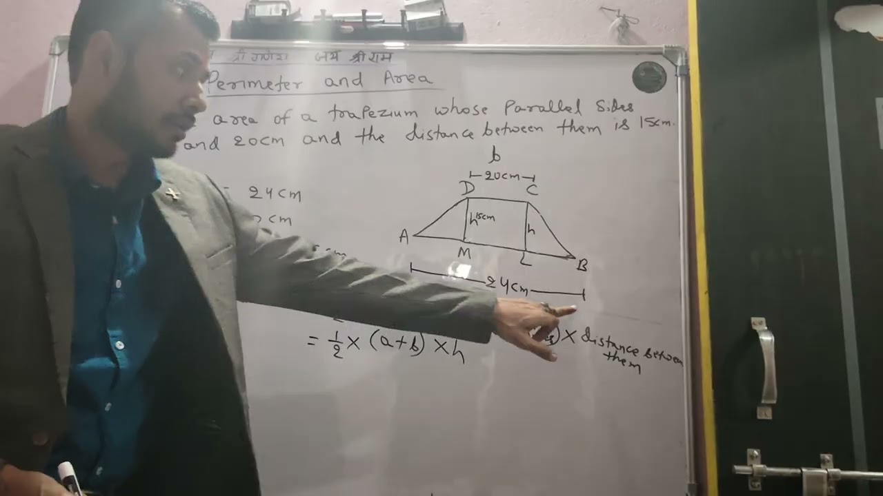 Maths STD -8 Area of trapezium    exe-18A                           Problem solutions 