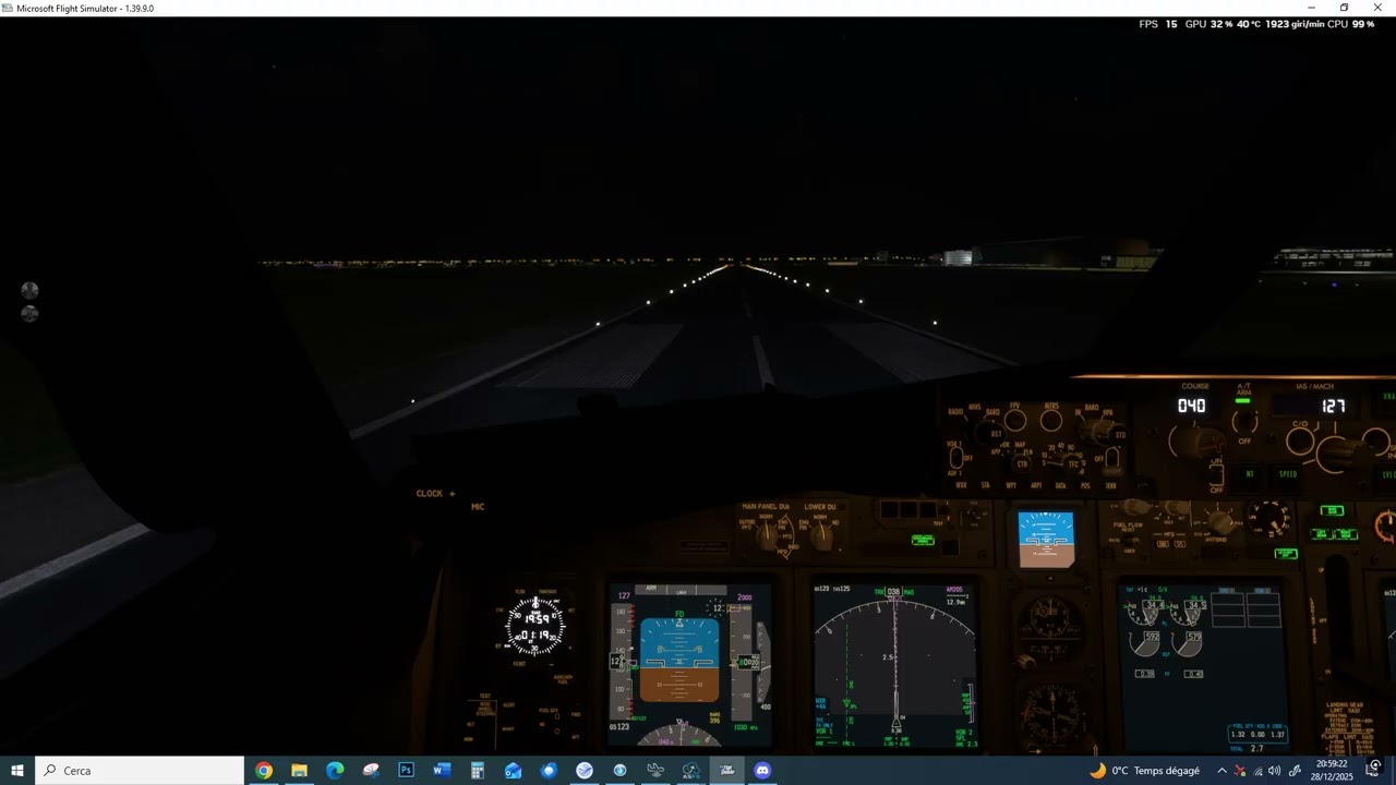 MSFS PMDG 737 BBJ Landing in Amsterdam EHAM RNP 04