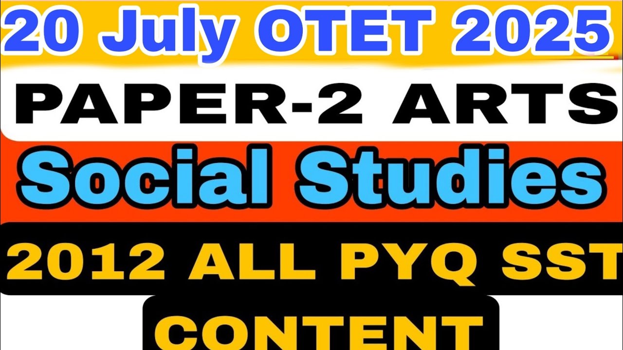 OTET 2024/SOCIAL STUDIES/SST OTET ARTS/PYQ SST CONTENT By Jitendra Sir #otet #cdp #jt #otetexam