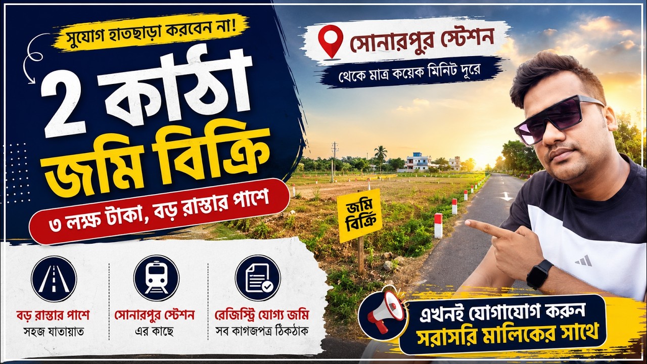 Prime 2 Katha Land for Sale in Kolkata, Sonarpur Khurigachi 🏡✨  kolkata land sale