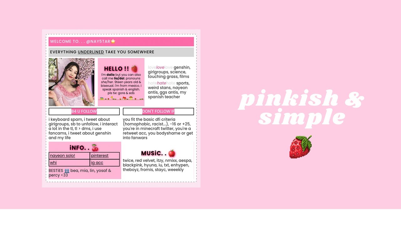pinkish and simple; carrd tutorial