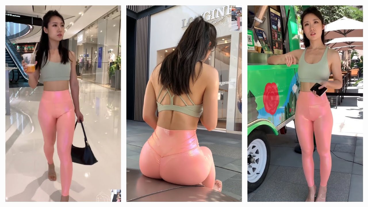 Sweet female model 💓 shiny pink leggings p2 😘 #hhchannel #hhkhoedang #hhmodels