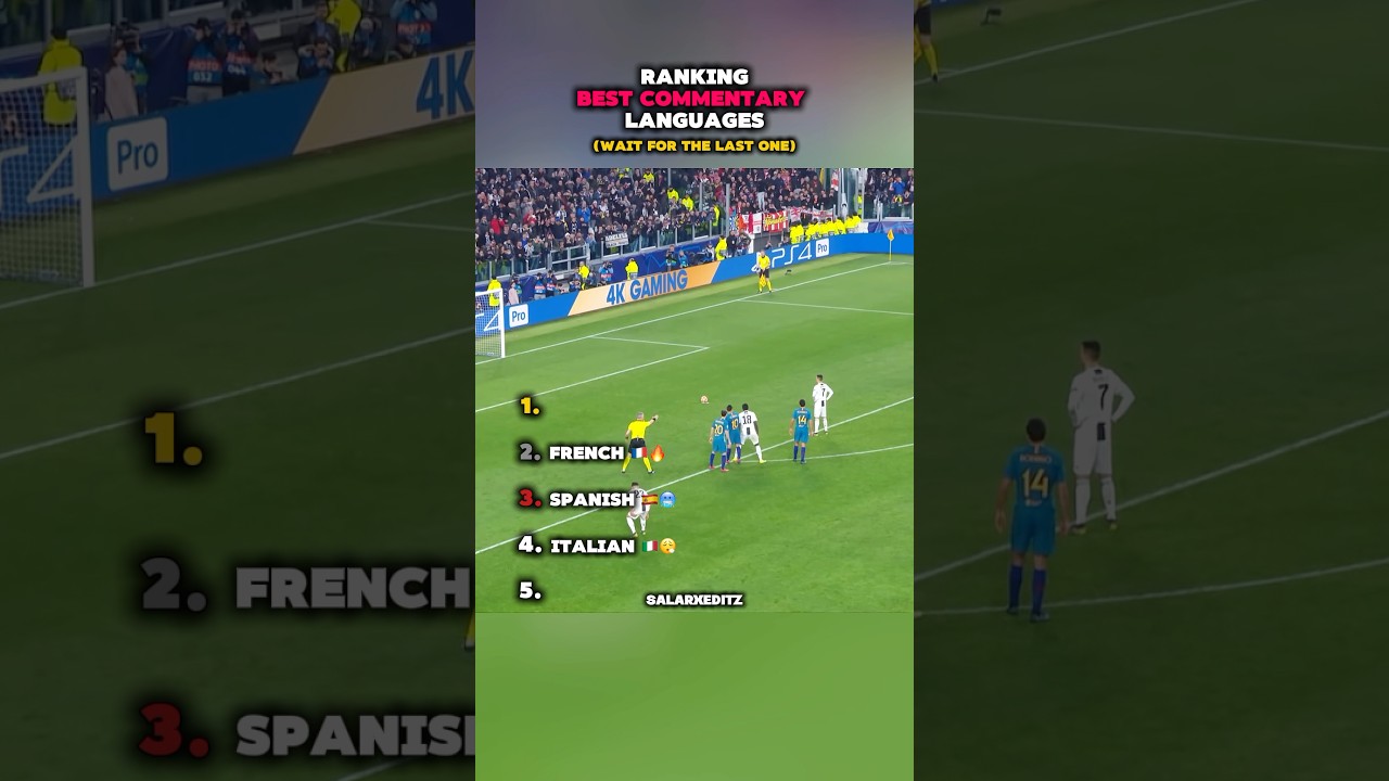 Ranking Best Commentary Languages #shorts #football #ranking