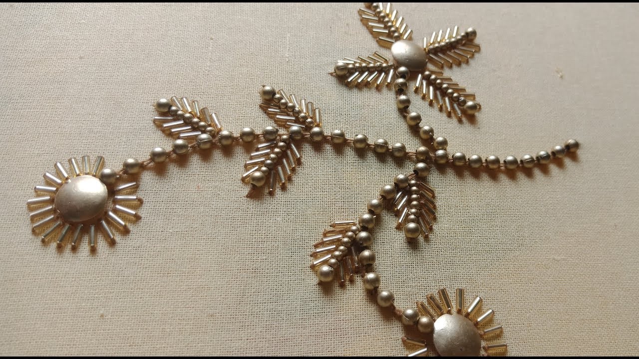Zardoshi work design tutorial | Aari work | Hand Embroidery