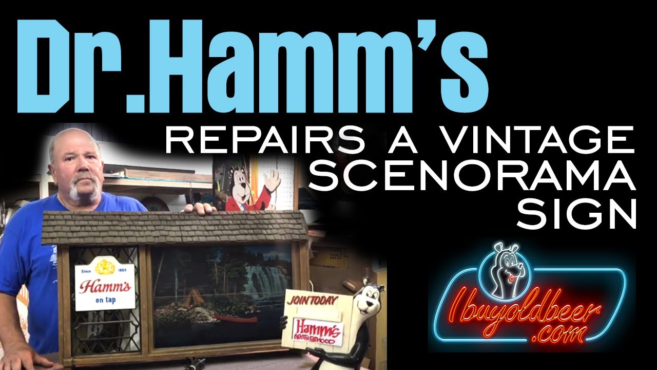 Dr. Hamm's-Hamm’s Scenorama moving waters sign disassembled-Part #1 ibuyoldbeer.com