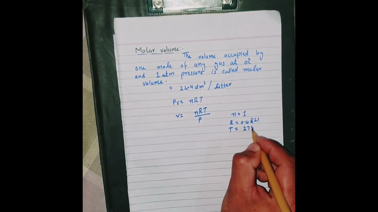 what is molar volume| how molar volum is 22.4 litters