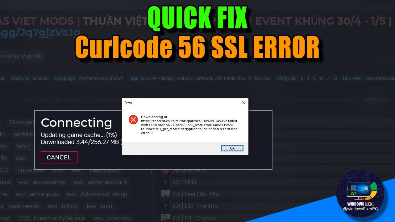 Fix FiveM CURLcode 56 &ndash; Downloading update.rpf Failed (Easy Solutions!)