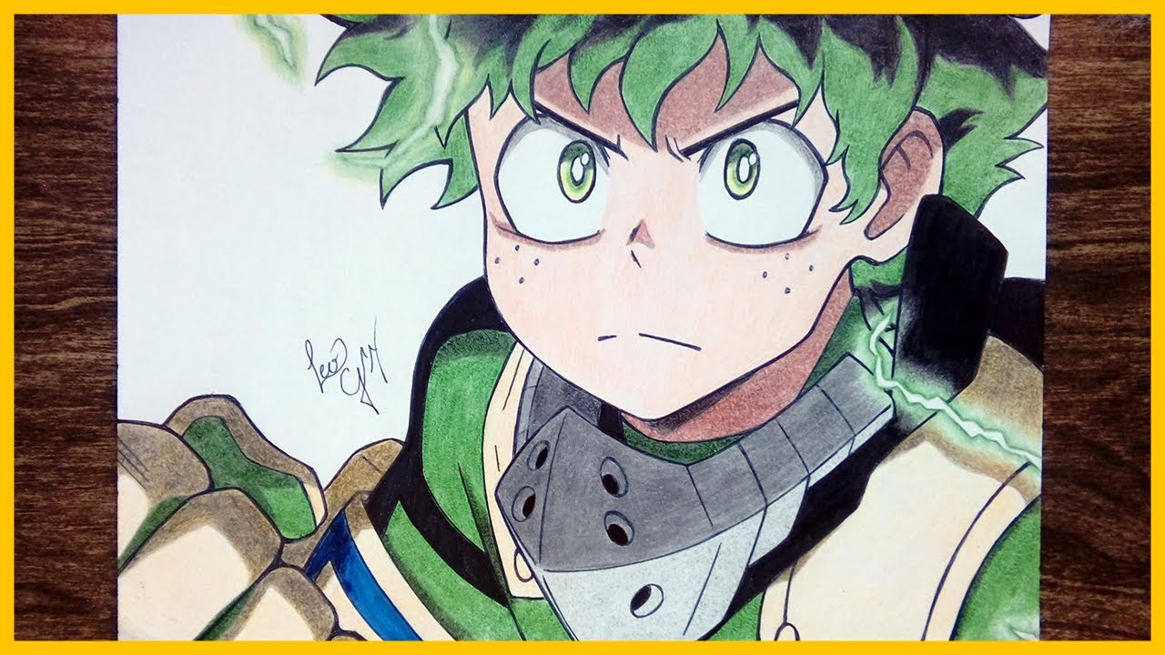 COMO DESENHAR O MIDORIYA ⚡🟢 PASSO A PASSO (Boku No Hero)