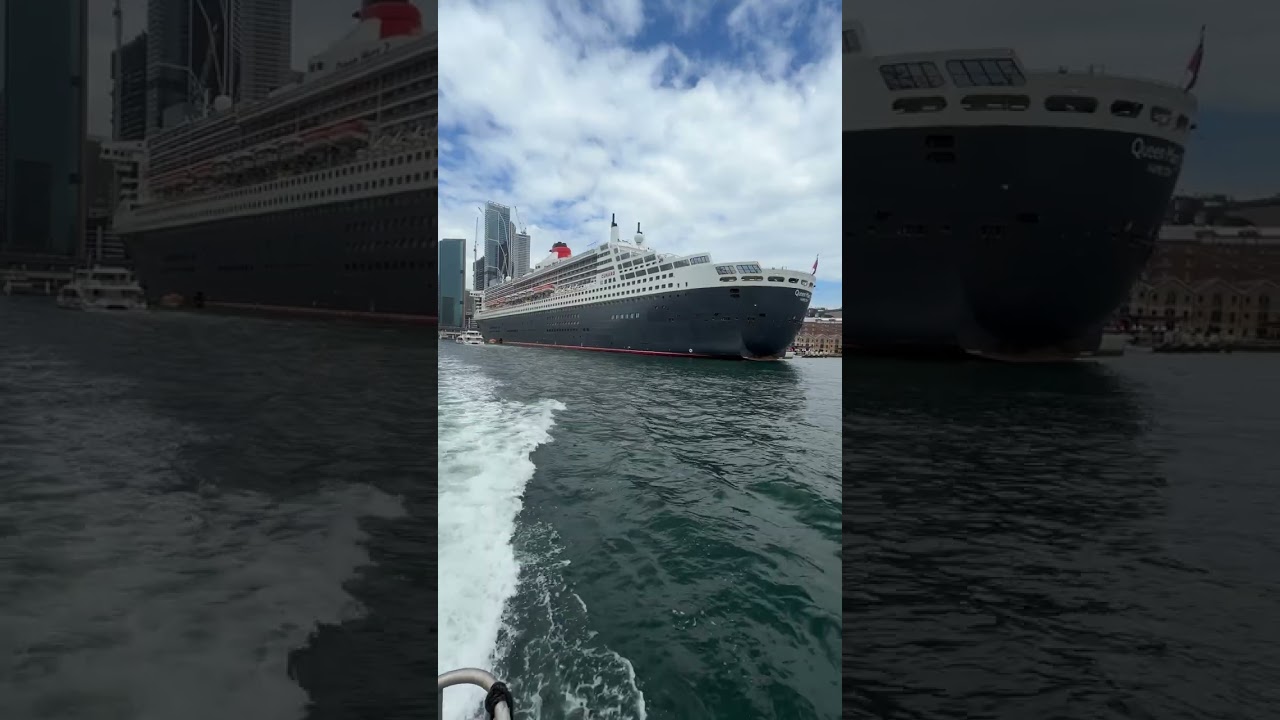 Saling past the Queen Mary 2 in Sydney Harbour