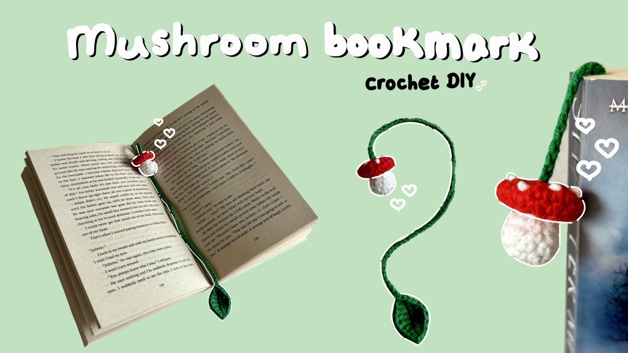 How to Crochet a Mushroom Bookmark - STEP BY STEP TUTORIAL