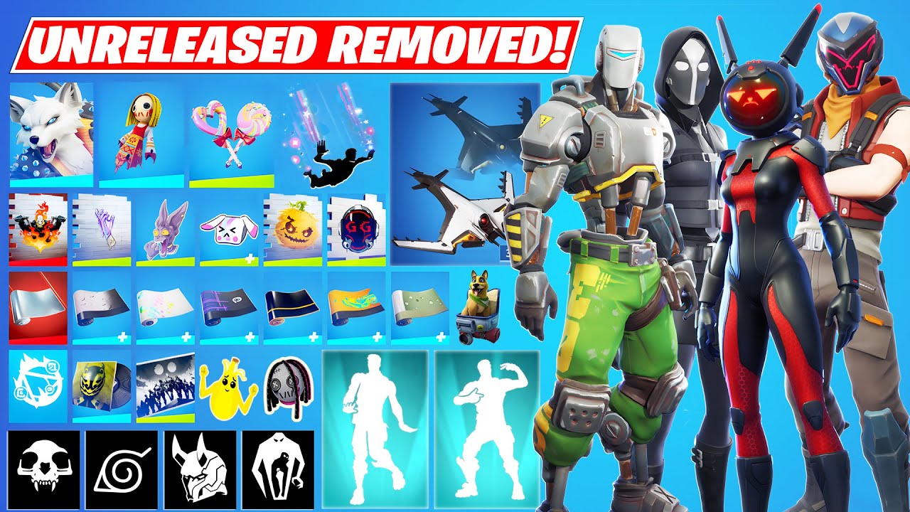 Leaked & REMOVED Skins, Emotes, Cosmetics! Fortnite