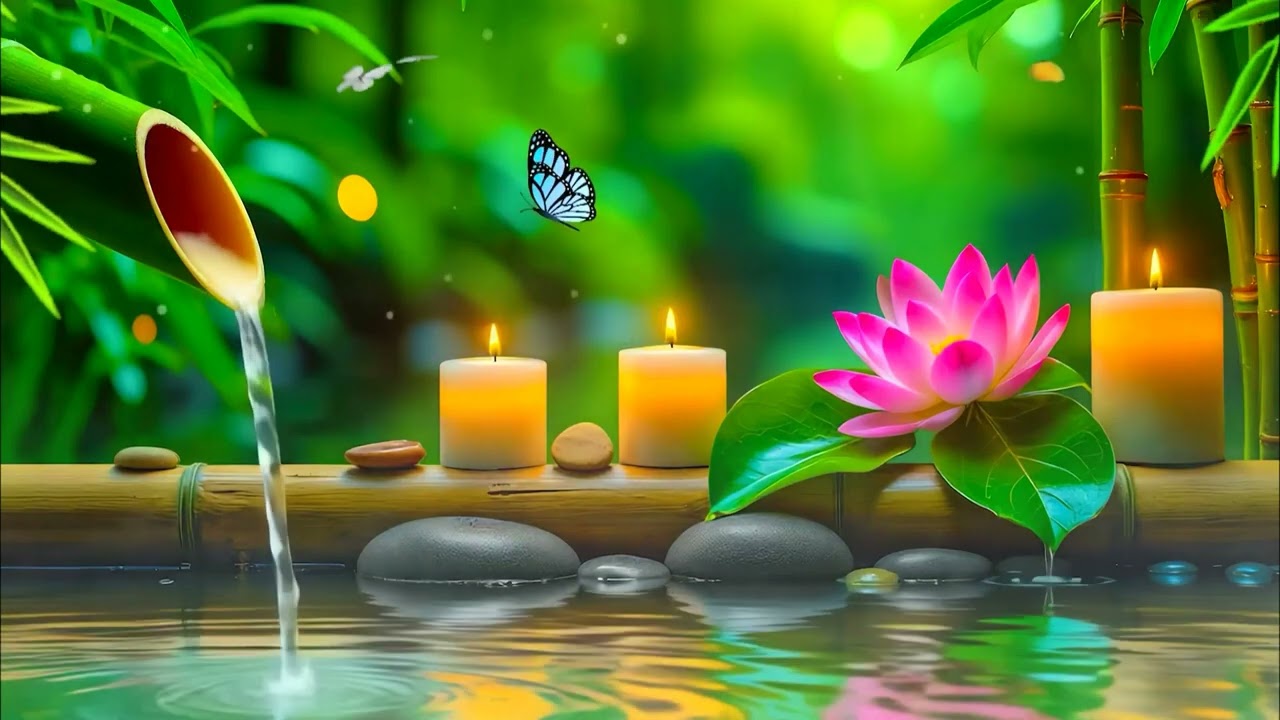 Relaxing Piano Sleep with Flowing Bamboo Water 🌿 Calming Nature Sounds for Meditation and Deep Rest