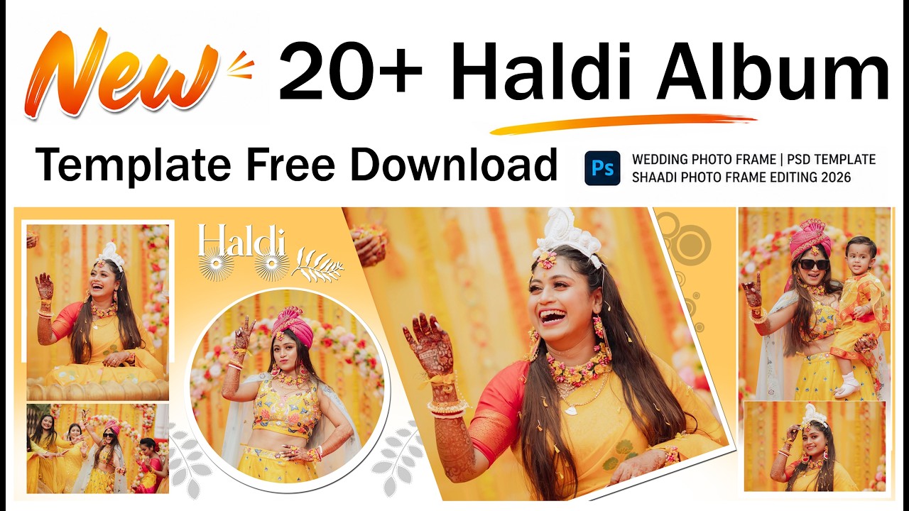 Haldi Ceremony Album Design PSD Free Download | 20+ New Templates