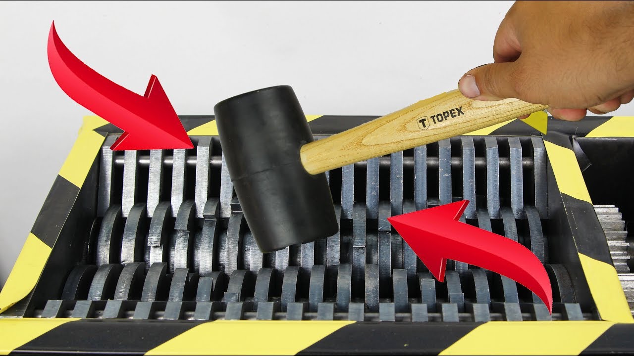 Experiment Shredding Rubber Hammer And Toys | The Crusher
