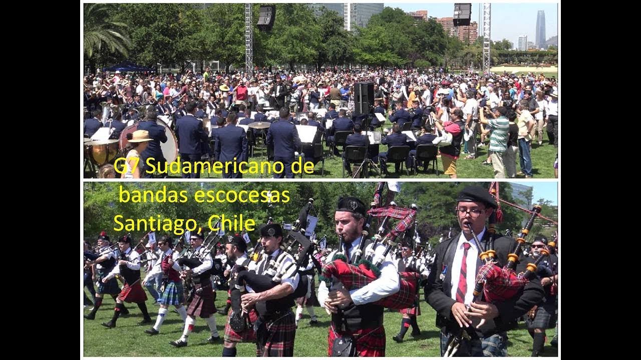7th South American of Scottish bands parade in Santiago, Chile