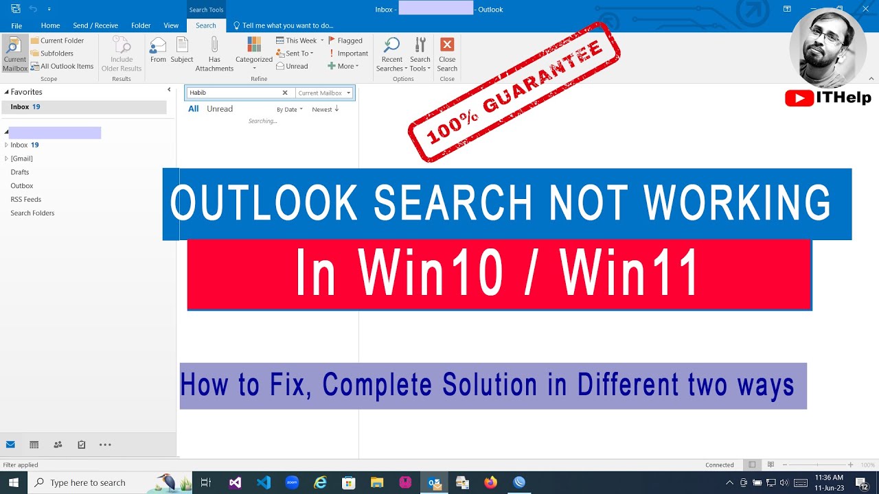 How to fix , outlook mail searching problem permanently two different ways || Microsoft Outlook