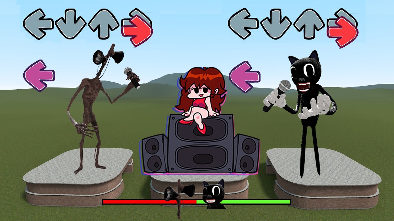 SIREN HEAD VS CARTOON CAT! Friday Night Funkin' Mod Showcase [FNF X GMOD Trevor Henderson] Tapliasmy