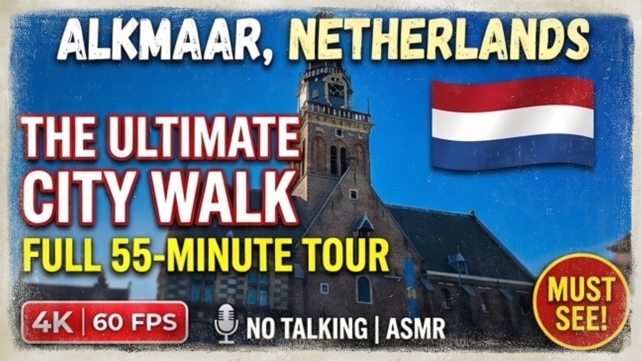 ALKMAAR WALKING TOUR 2026 🇳🇱 | Full 55-Minute City Walk | DJI Osmo Pocket 3 (No Talking - ASMR)