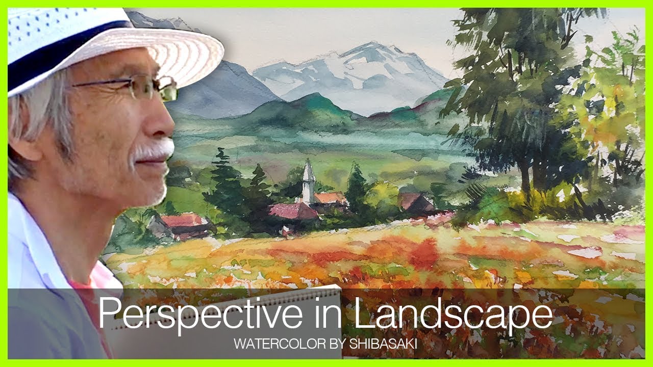 [Eng Sub] How to Paint Perspective in Landscape | Watercolor Tips 水彩画で遠近感のある風景を描く方法