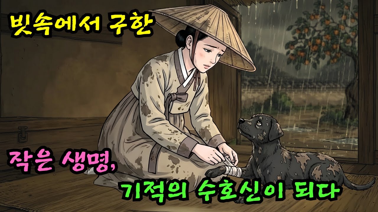 비 오는 날 주워온 '다친 강아지'가 밤마다 핥아준 상처가 씻은 듯이 나았다… 짐승의 소름 돋는 정체| 야담 옛날이야기 오디오북 수면동화 전설 민담