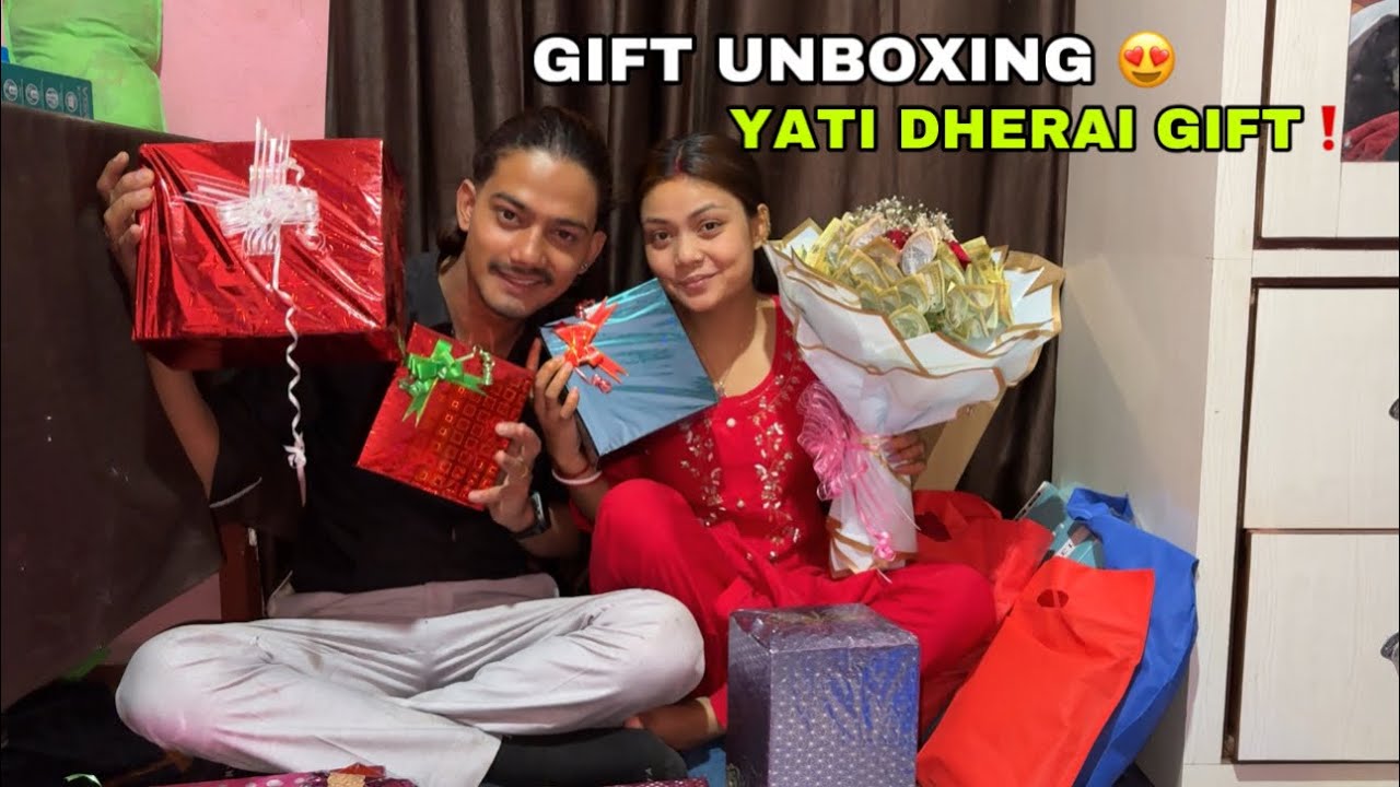 Anniversary Gift Unboxing!! Gift Unboxing garda yasto dherai gift aaiyo😍
