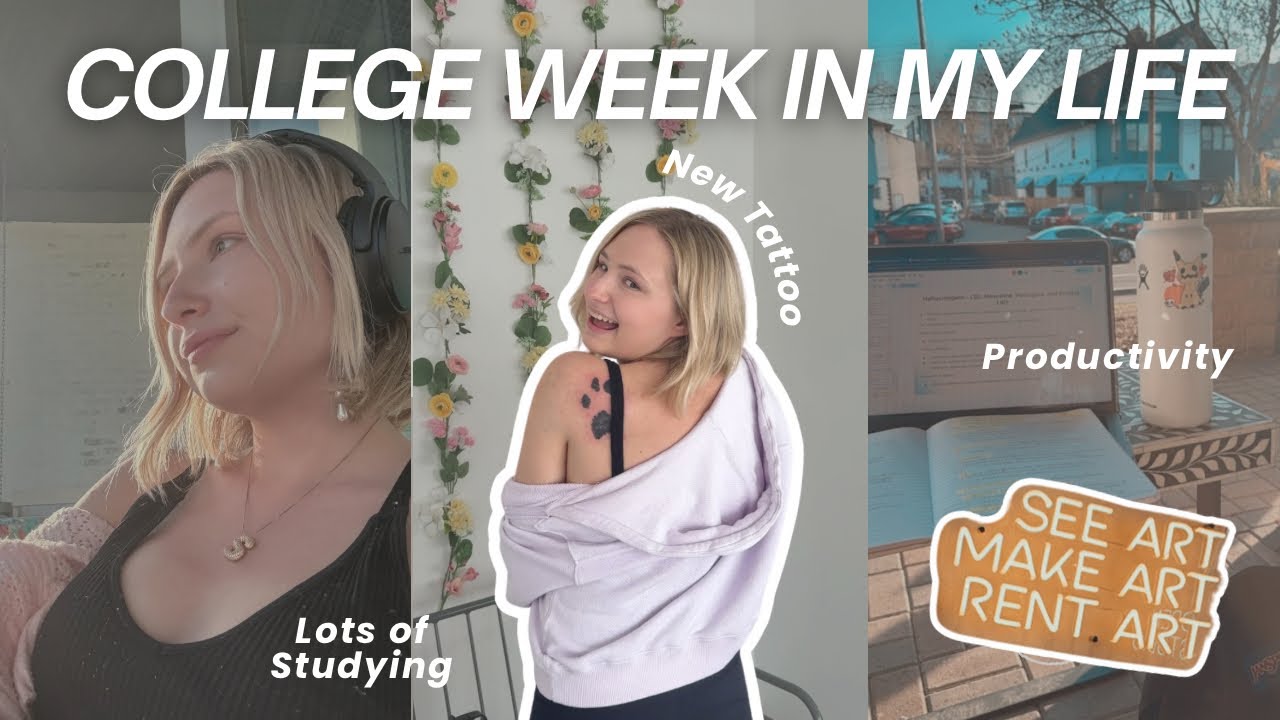 REALISTIC COLLEGE WEEK IN MY LIFE 📓🎀 | Lots of Studying and getting a Tattoo 🐾|