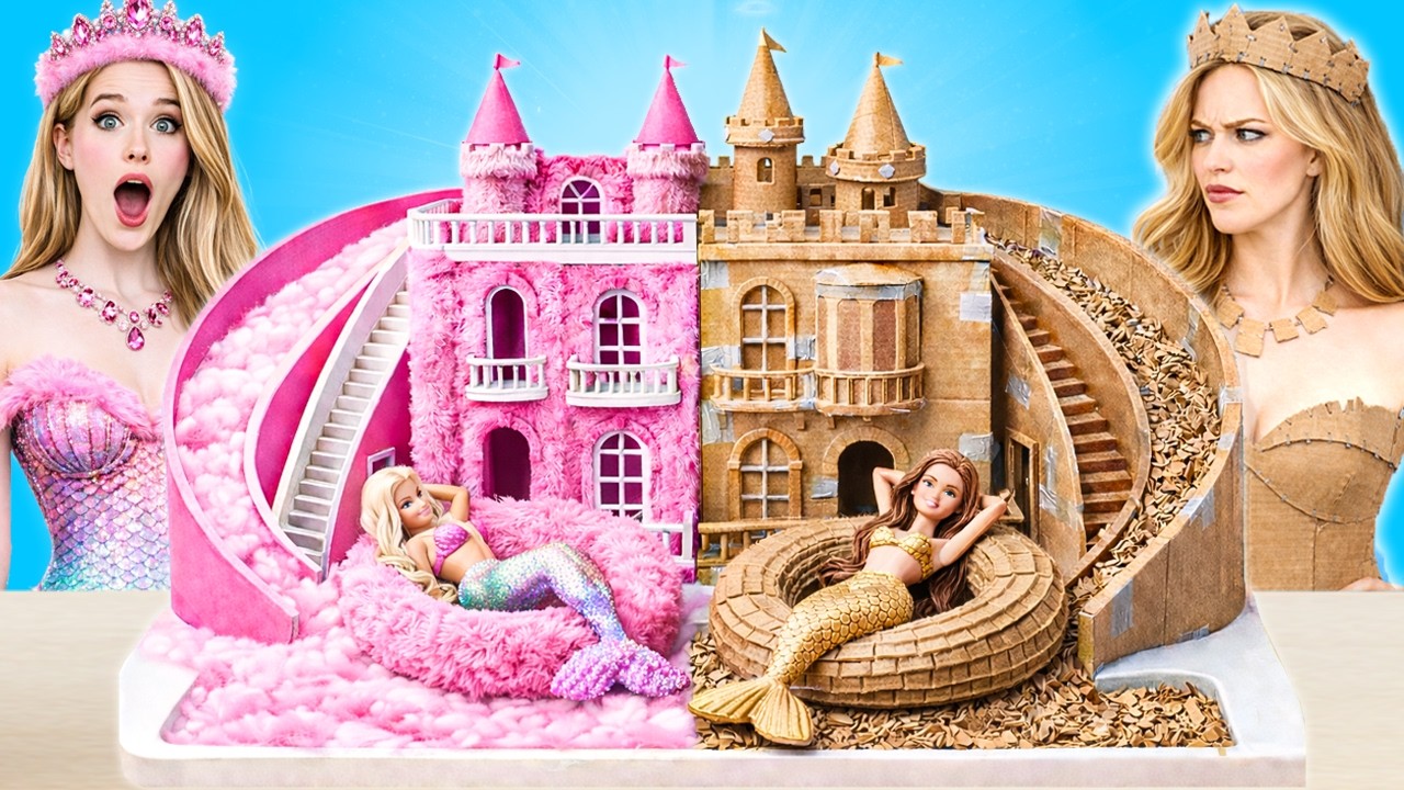 Nous Construisons Une Maison de Poupées Incroyable | Sirène Fluffy VS Carton par PiPi Pop FR