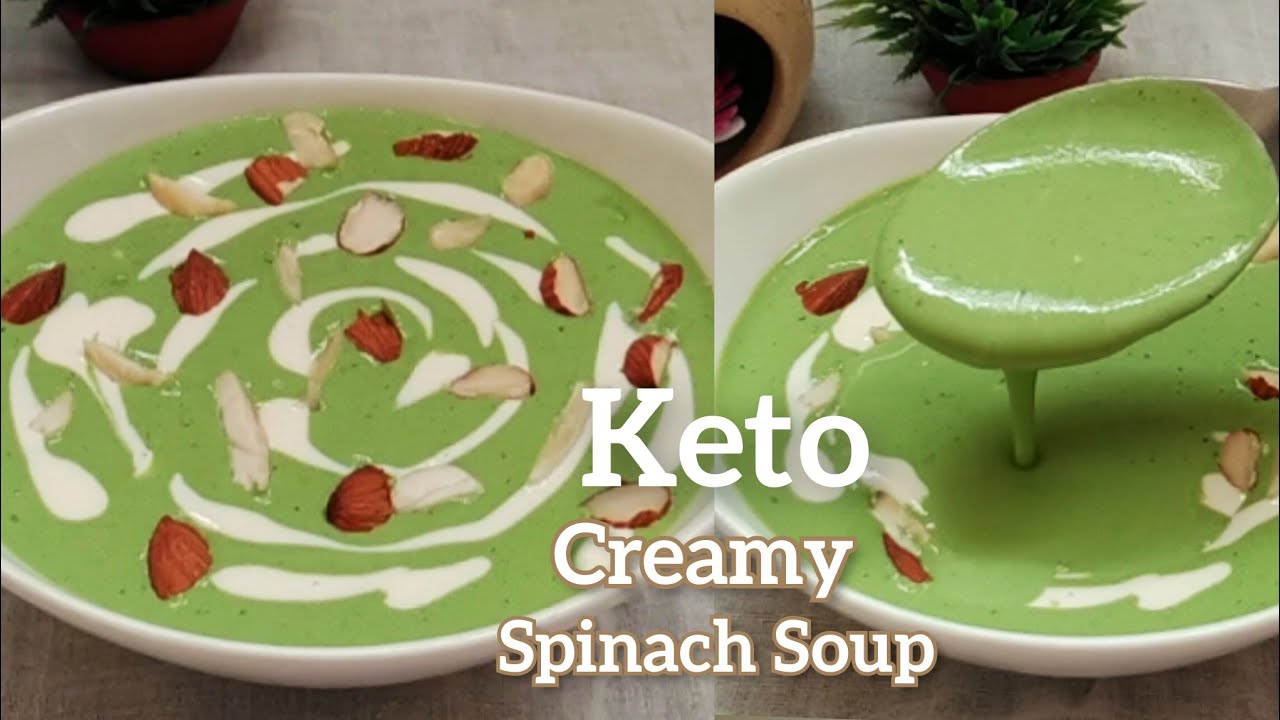Keto Recipe - CREAMY Keto Spinach Soup | QUICK & EASY Low Carb Soup | Spinach Soup Recipe