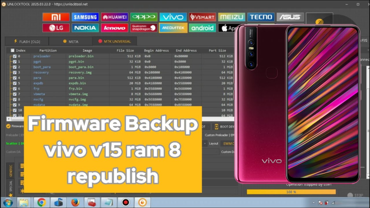firmware backup vivo v15 republish ram 8