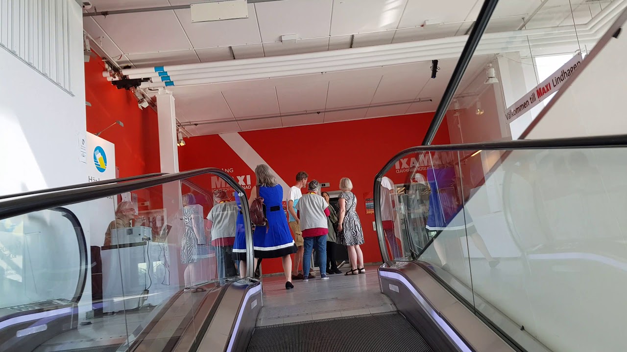 Walking in Stockholm Sweden   ICA Maxi Supernarket Stormarknad Lindhagen entrance to shopping