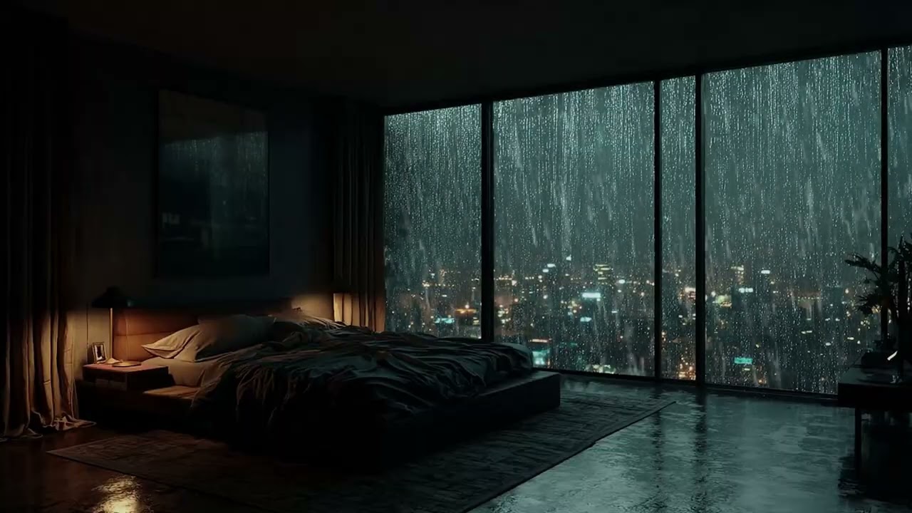 Peaceful Forest Rain for Sleeping 🌧 (No Ads) | Dark Night Ambience for Relaxation